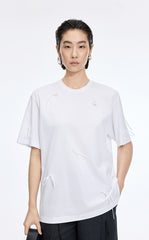 T-Shirt / JNBY Fringe Cotton Oversized T-Shirt