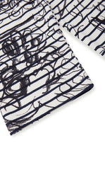 T-Shirt / JNBY Hand-Drawn Floral Cotton Long Sleeve T-Shirt