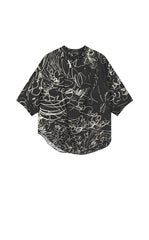 T-Shirt / JNBY Hand-Drawn Floral Wrap-Neck Cotton Top