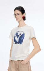 T-Shirt / JNBY Hand-Drawn Graphic Cotton T-Shirt