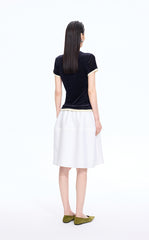 T-Shirt / JNBY Layered Slim-Fit Flocked T-Shirt