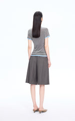 T-Shirt / JNBY Layered Slim-Fit Flocked T-Shirt