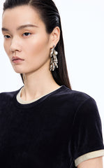 T-Shirt / JNBY Layered Slim-Fit Flocked T-Shirt