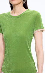 T-Shirt / JNBY Layered Slim-Fit Flocked T-Shirt