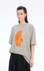 T-Shirt / JNBY Loose Pony Graphic Cotton Tee