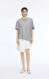T-Shirt / JNBY Mercerized Cotton Blend Asymmetric T-Shirt