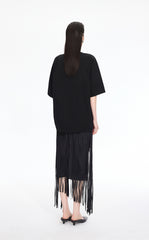 T-Shirt / JNBY Oversized O-line Cotton Blend T-Shirt