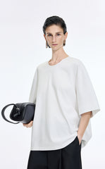 T-Shirt / JNBY Oversized O-line Cotton Blend T-Shirt