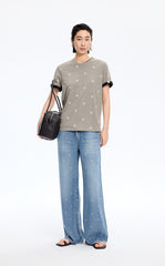 T-Shirt / JNBY Polka Dot Cotton Relaxed T-Shirt