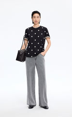 T-Shirt / JNBY Polka Dot Cotton Relaxed T-Shirt