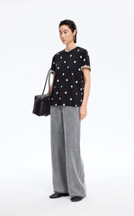 T-Shirt / JNBY Polka Dot Cotton Relaxed T-Shirt