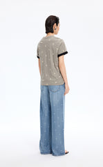 T-Shirt / JNBY Polka Dot Cotton Relaxed T-Shirt