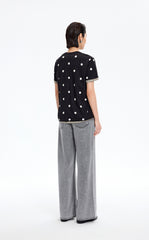 T-Shirt / JNBY Polka Dot Cotton Relaxed T-Shirt