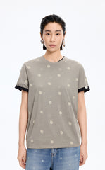 T-Shirt / JNBY Polka Dot Cotton Relaxed T-Shirt