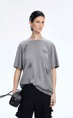 T-Shirt / JNBY Sculptural Fringe Floral Tee