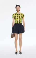 T-Shirt / JNBY Sheer Pop Stripe Mesh T-Shirt