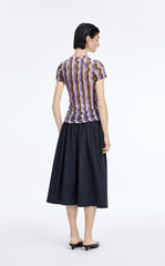 T-Shirt / JNBY Sheer Pop Stripe Mesh T-Shirt