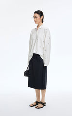 قميص / JNBY بولو طويل الأعماق فصلي بالآلوان المائية