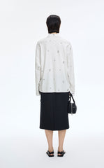 قميص / JNBY بولو طويل الأعماق فصلي بالآلوان المائية