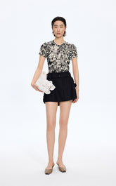 T-Shirt / JNBY Watercolor Floral Mesh T-Shirt
