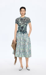 T-Shirt / JNBY Watercolor Floral Mesh T-Shirt