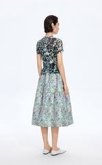 T-Shirt / JNBY Watercolor Floral Mesh T-Shirt