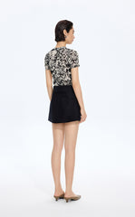 T-Shirt / JNBY Watercolor Floral Mesh T-Shirt