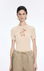 T-Shirt / JNBY X-Shaped Dog Graphic Fitted T-Shirt