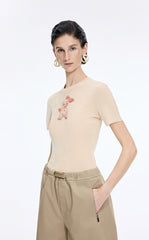 T-Shirt / JNBY X-Shaped Dog Graphic Fitted T-Shirt