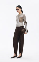 T-Shirt / JNBY Abstract Print Stretch Mesh Slim Fit Top