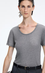T-Shirt / JNBY Cashmere Blend Waffle Knit T-Shirt