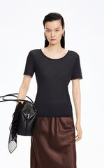 T-Shirt / JNBY Cashmere Blend Waffle Knit T-Shirt