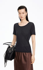 T-Shirt / JNBY Cashmere Blend Waffle Knit T-Shirt