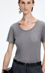 T-Shirt / JNBY Cashmere Blend Waffle Knit T-Shirt
