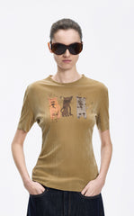 T-Shirt / JNBY Flocked Mesh Graphic Tee