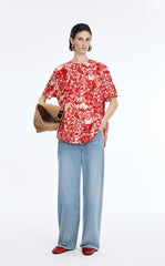T-Shirt / JNBY Floral Cotton Relaxed T-Shirt