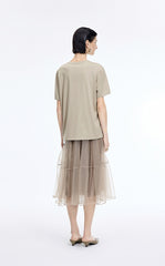 T-Shirt / JNBY Mercerized Cotton Longline T-Shirt