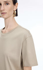 T-Shirt / JNBY Mercerized Cotton Longline T-Shirt