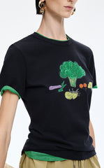 T-Shirt / JNBY Vegetable Print Cotton T-Shirt