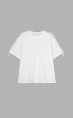 T-shirt / JNBY Lace Trim Panelled Oversize T-Shirt