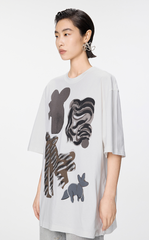 T-shirt / JNBY Oversized Chic Cat Graphic T-Shirt
