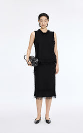 Tank Top / JNBY Fringe Trim Cotton Knit Vest