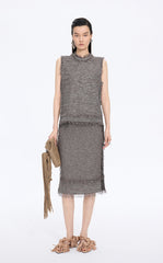 Tank Top / JNBY Fringe Trim Cotton Knit Vest