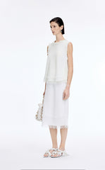 Tank Top / JNBY Fringe Trim Cotton Knit Vest