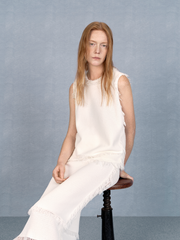 Tank Top / JNBY Fringe Trim Cotton Knit Vest