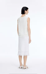 Tank Top / JNBY Fringe Trim Cotton Knit Vest