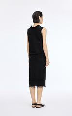 Tank Top / JNBY Fringe Trim Cotton Knit Vest