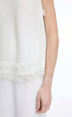 Tank Top / JNBY Fringe Trim Cotton Knit Vest