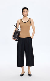 Tank Top / JNBY Lace Trim Cotton Knit Camisole