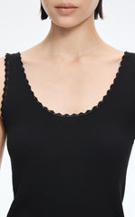 Tank Top / JNBY Lace Trim Cotton Knit Camisole